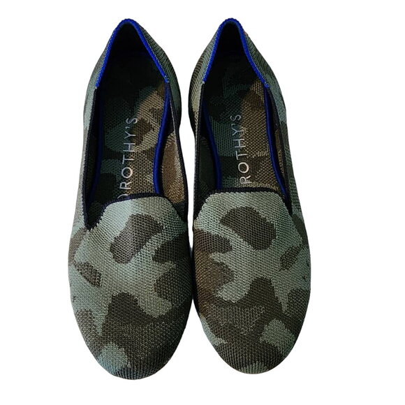 Rothy's Green Camo Loafer Size 8 Almond Toe Size 8 - Picture 1 of 6